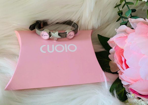 CUOIO Lederarmband rosa / personalisiert