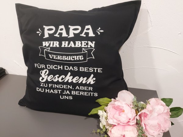 Kissen "Papa`s Geschenk" personalisiert / verschiedene Farben