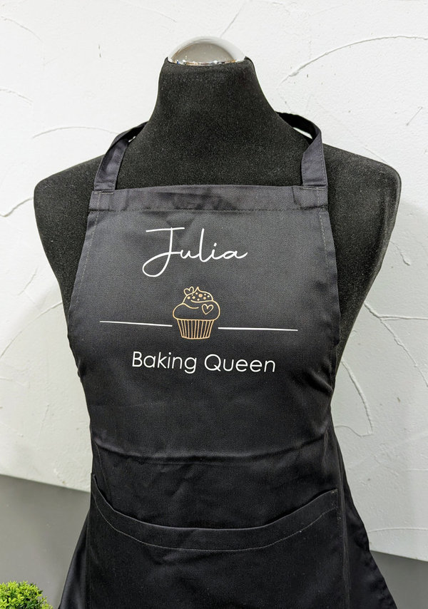 personalsierte Kochschürze "Baking Queen" in verschiedenen Farben